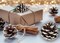 24 PCS Pine Cones for Christmas Tree Snowflake Natural Pinecones Ornament with String Pendant Crafts for Xmas Party Home Decor Fall Winter Holiday Christmas Tree Decoration (24)